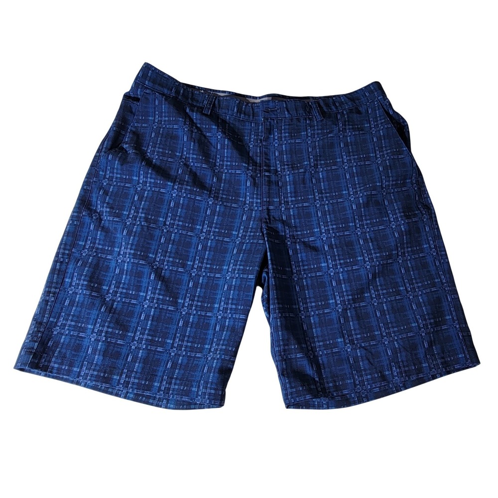 PGA‎ Tour Mens Blue Tonal Plaid Performance Golf Shorts Size 38 Stretch Comfort